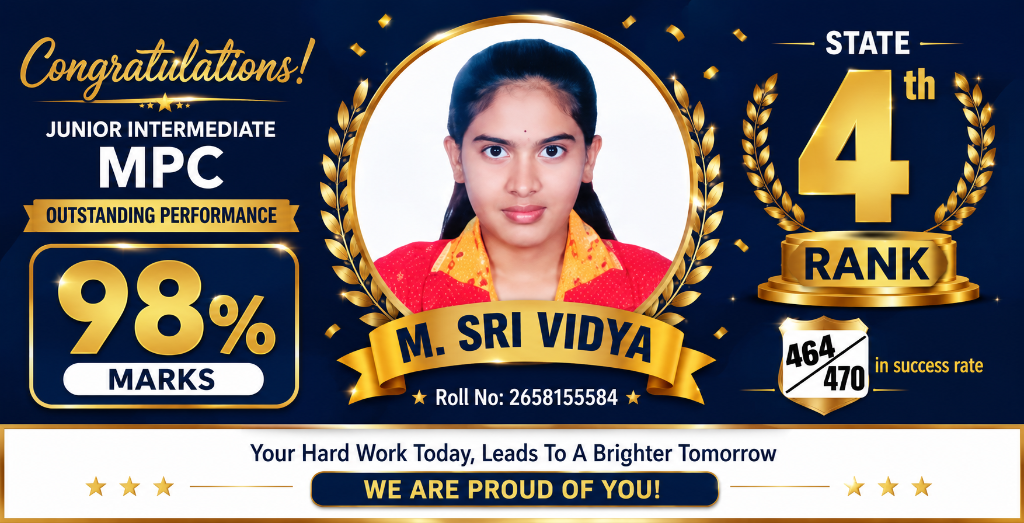 Junior MPC Topper M. Sri Vidya