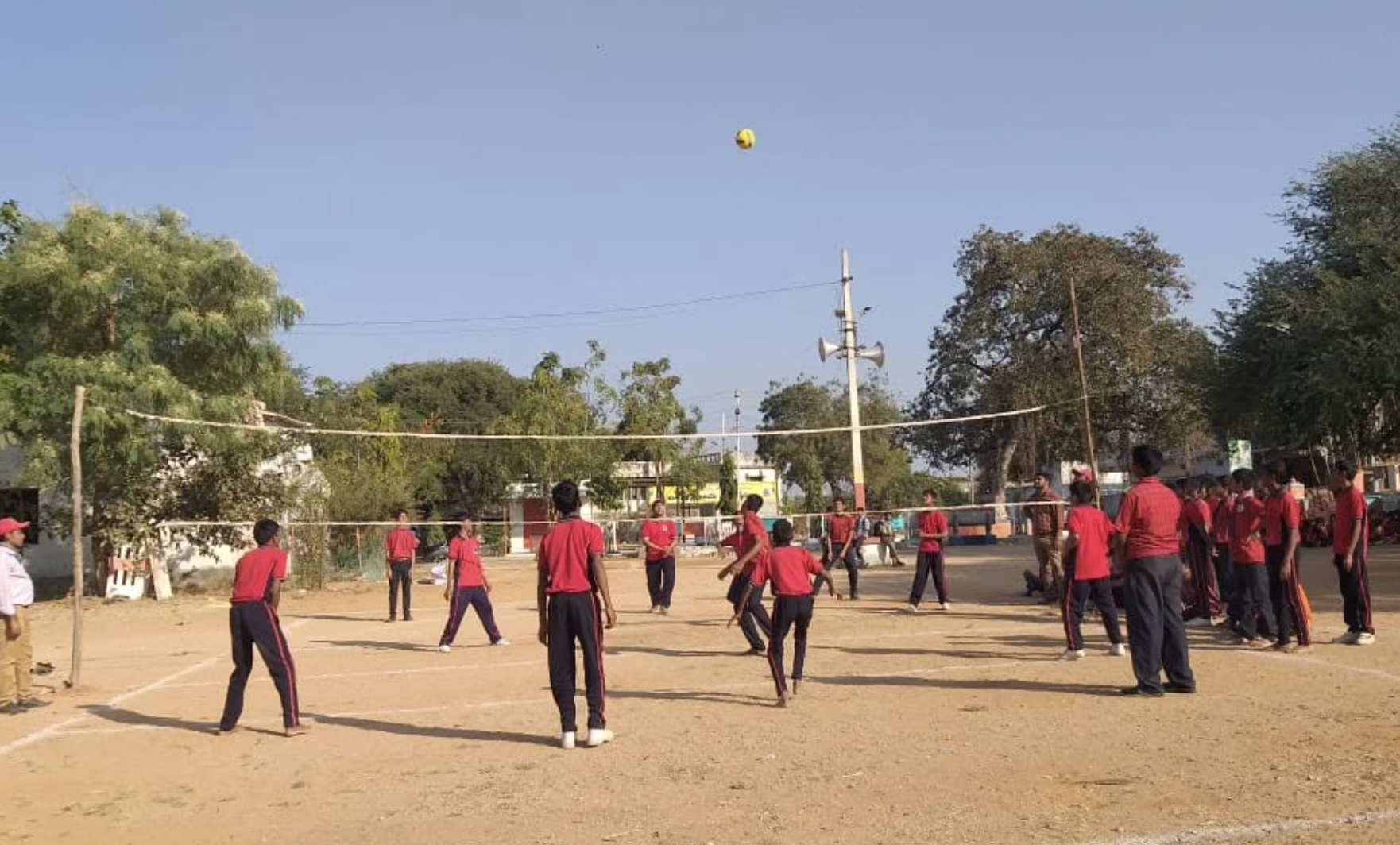 Students Playing Volleyball