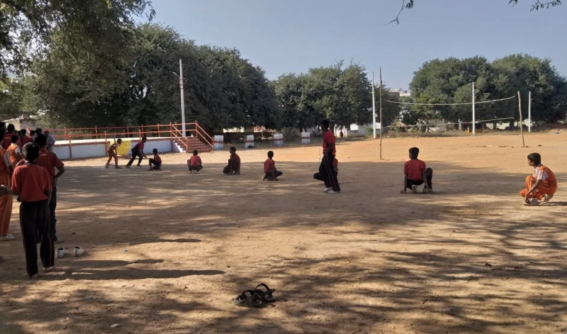 Students Playing Volleyball